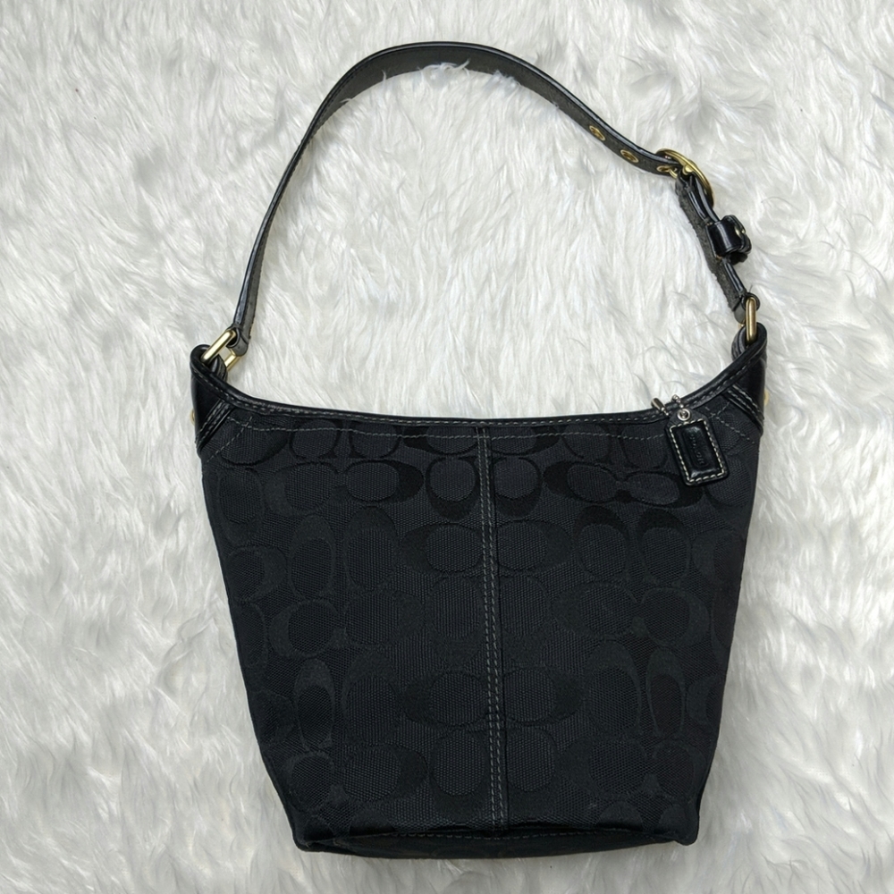 Coach Black Signature Small Bleeker Tote